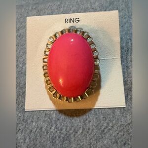 Chunky Hot Pink Oval Ring NWT
